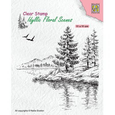 Nellie's Choice Clear Stamp - Wintery Water's Edge